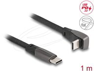 Delock - USB 2.0 Laposkábel USB Type-C apa - USB Type-C apa USB Type-C apa hajlított PD 3.0 60 W 1 m fekete - 80751