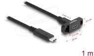 Delock - SuperSpeed ​​USB 10 Gbps (USB 3.2 Gen 2) kábel USB Type-C™ apa-nő 1 m panelre szerelhető fekete - 87824
