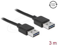 Delock - Kábel EASY-USB 2.0 A-típusú apa > EASY-USB 2.0 A-típusú apa 3 m fekete - 83462