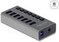 Delock - Külső SuperSpeed USB hub 7 bemenettel és kapcsolóval - 63669