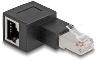 Delock - RJ45 apa - RJ45 anya adapter Cat.6A 90° fokos szögben balra hajlítva - 87863