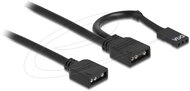 Delock - RGB csatlakozó kábel 3 tűs 5 V-s RGB / ARGB LED fényhez és 2 db. 3 tűs anya csatlakozóval 50 cm hosszú - 86001