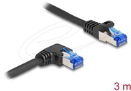 Delock - RJ45 hálózati kábel Cat.6A S/FTP egyenes / jobbra hajló 3 m fekete - 80224