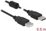 Delock - USB 2.0-s kábel A-típusú csatlakozódugóval > USB 2.0-s, A-típusú csatlakozódugóval, 0,5 m, fekete - 84888