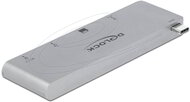 Delock - 3 portos elosztó és 2 bemenetes kártyaolvasó MacBook-hoz 3.0 PD-vel és mozgatható (behúzható) USB Type-C™ csatlakozóval - 64078