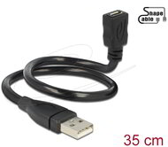 Delock - Cable USB 2.0 Type-A male > USB 2.0 Micro-B female ShapeCable 0.35 m - 83921