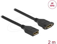 Delock - DisplayPort 1.2 kábel csatlakozóhüvellyel - csatlakozóhüvellyel panelrögzítés 4K 60 Hz 2 m - 87101