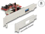 Delock - PCI Express x1 kártya - 1 x külső + 1 x belső SuperSpeed ​​​​USB 5 Gbps csatlakozó - 89273