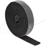 Delock - tépőzáras ragasztószalag tekercsben, 2 m hosszú x 15 mm széles, fekete - 18383