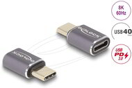 Delock - USB Adapter 40 Gbps USB Type-C PD 3.0 100 W csatlakozódugóval - csatlakozóhüvellyel, portkímélővel 8K 60 Hz fém - 60046