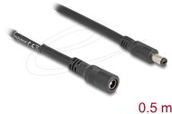 Delock - DC (egyenáram) hosszabbító kábel, 5.5 x 2.1 mm apa > anya 0,5m - 83290
