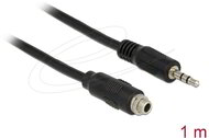 Delock - 3.5 mm sztereó jack kábel anya csavarmenetes > 3.5 mm sztereó jack apa 100 cm - 85116