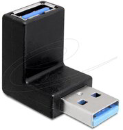 DeLock - USB 3.0 A-típusú apa - A-típusú anya adapter, 90°-ban szögben függőleges - 65339