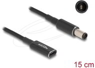 Delock - Laptop töltőkábel adapterkábel USB Type-C anya - HP 7,4 x 5,0 mm apa 15 cm - 60032