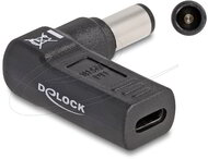 Delock - Laptop töltőkábel adapter USB Type-C anya - Dell 7,4 x 5,0 mm apa 90 fokban hajlított - 60008