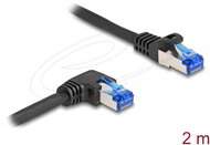 Delock - RJ45 hálózati kábel Cat.6A S/FTP egyenes / jobbra hajló 2 m fekete - 80223