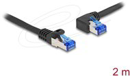 Delock - RJ45 hálózati kábel Cat.6A S/FTP egyenes / balra hajló 2 m fekete - 80219