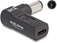 Delock - Laptop töltőkábel adapter USB Type-C anya - HP 7,4 x 5,0 mm apa 90 fokban hajlított - 60005