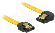Delock - SATA 6 Gb/s kábel egyenes - balra 90 fok 70 cm sárga - 82826