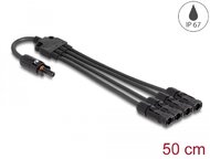 Delock - DL4 napelem elosztó kábel 1 x anya és 4 x duga 50 cm fekete - 88227