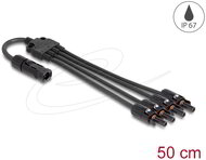 Delock - DL4 szolár elosztó kábel 1 x dugó-4 x anya 50 cm fekete - 88226