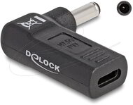 Delock - Laptop töltőkábel adapter USB Type-C anya - Dell 4,5 x 3,0 mm apa 90 fokban hajlított - 60007