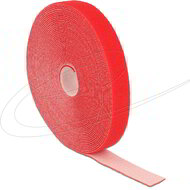 Delock - Hurkolható rögzítők, 10 m x 20 mm (H x Sz) tekercs, piros - 18724