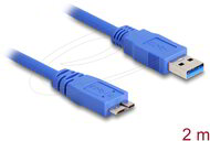Delock - USB 5 Gbps kábel A-típusú dugó - Micro-B típusú dugó 2 m kék - 82532