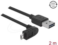 Delock - Kábel, EASY-USB 2.0-s A-típusú csatlakozódugó > EASY-USB 2.0-s Micro-B típusú csatlakozódugó, ívelt felfelé / lefelé, 2 m, fekete - 83856