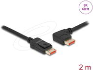 Delock - DisplayPort kábel egyenes csatlakozódugóval - balra néző csatlakozódugóval 8K 60 Hz 2 m - 87046