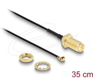 Delock - Antenna kábel SMA dugó válaszfalas > MHF/U.FL kompatibilis dugó 350 mm - 88417