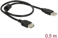 Delock - USB 2.0-s bővítőkábel A-típusú csatlakozódugóval > USB 2.0-s, A-típusú csatlakozóhüvellyel, 0,5 m, fekete - 83401