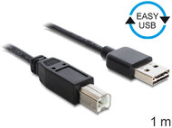 Delock - Kábel, EASY-USB 2.0-s A-típusú csatlakozódugó > USB 2.0-s B-típusú csatlakozódugó, 1 m, fekete - 83358