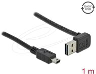 Delock - Kábel EASY-USB 2.0-s A típusú csatlakozódugó, ívelt felfelé / lefelé > USB 2.0-s Mini-B-típusú csatlakozódugó 1 m - 83543