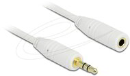 Delock - Stereo Jack hosszabbító kábel 3.5 mm 3 pin apa > anya 5 m fehér - 83771