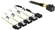 Delock - kábel mini SAS HD SFF-8643 > 4 x SATA 7 tűs + Sideband 0,5 m fém - 83315