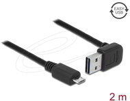 Delock - EASY-USB 2.0 kábel, döntött felső/alsó csatlakozóval > USB 2.0 Micro-B típusú csatlakozóval, 2 m - 83536