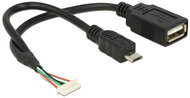 Delock - USB 2.0 kábel, 1,25 mm-es 8 tűs anya csatlakozó > USB 2.0 A-típusú anya + USB 2.0 Micro-B típusú apa, 15 cm - 84835