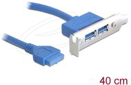 Delock - kivezetés USB 3.0 pin header 19 pin 1 x belső > 2 x USB 3.0-A anya külső low profile - 82976