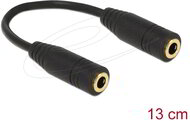 Delock - Adapter Audio sztereó jack 3,5 mm-es, 4 pólusú anya > anya 13 cm - 65896