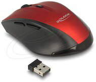 Delock - Ergonomikus kialakítású, optikai, ötgombos egér, 2,4 GHz-es, vezeték nélküli - 12493