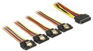 Delock - 15 pin-es SATA kábel bemeneti > 15 pin-es SATA tápcsatlakozó kimeneti 4 x egyenes 15 cm - 60156