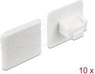 Delock - porvédő RJ45 aljzathoz fogantyú nélkül, 10 darab, fehér - 64019