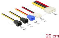 Delock - Tápkábel 4 tűs apa Molex csatlakozó > 4 x 2 tűs ventilátor csatlakozó (12 V / 7 V / 5 V) 20 cm - 85516