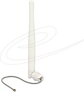 Delock - WLAN 802.11 b/g/n Antenna MHF dugó 3 dBi irányított, 1.13 12 cm, flexibilis, klipsz, fehér - 89619