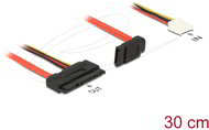 Delock - SATA-kábel, 6 Gb/s, 7 tus csatlakozóhüvely + 4 tus Floppy-csatlakozóhüvely (5 V + 12 V) > SAT - 84852