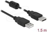 Delock - USB 2.0 A-típusú apa - USB 2.0 A-típusú apa kábel, 1,5 m, fekete - 84890