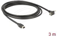 Delock - Kábel FireWire 9 érintkezős dugó 90 fokos szögű, csavarokkal ellátott > 6 érintkezős dugó 3 m - 83590
