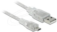 Delock - USB 2.0 A-típusú kábel - USB 2.0 Micro-B kábel, 2 m, átlátszó - 83901