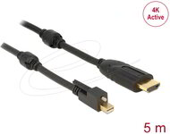 Delock - mini DisplayPort 1.2 apa csatlakozó csavaros csatlakozóval - HDMI apa csatlakozó 4K aktív fekete 5 m - 83732